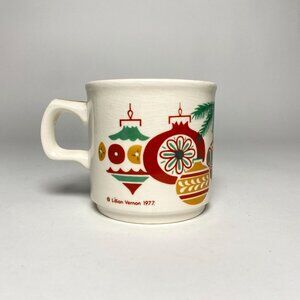 Vintage 1977 Lillian Vernon Christmas Coffee Mug Cup Ceramic Made in Ireland
